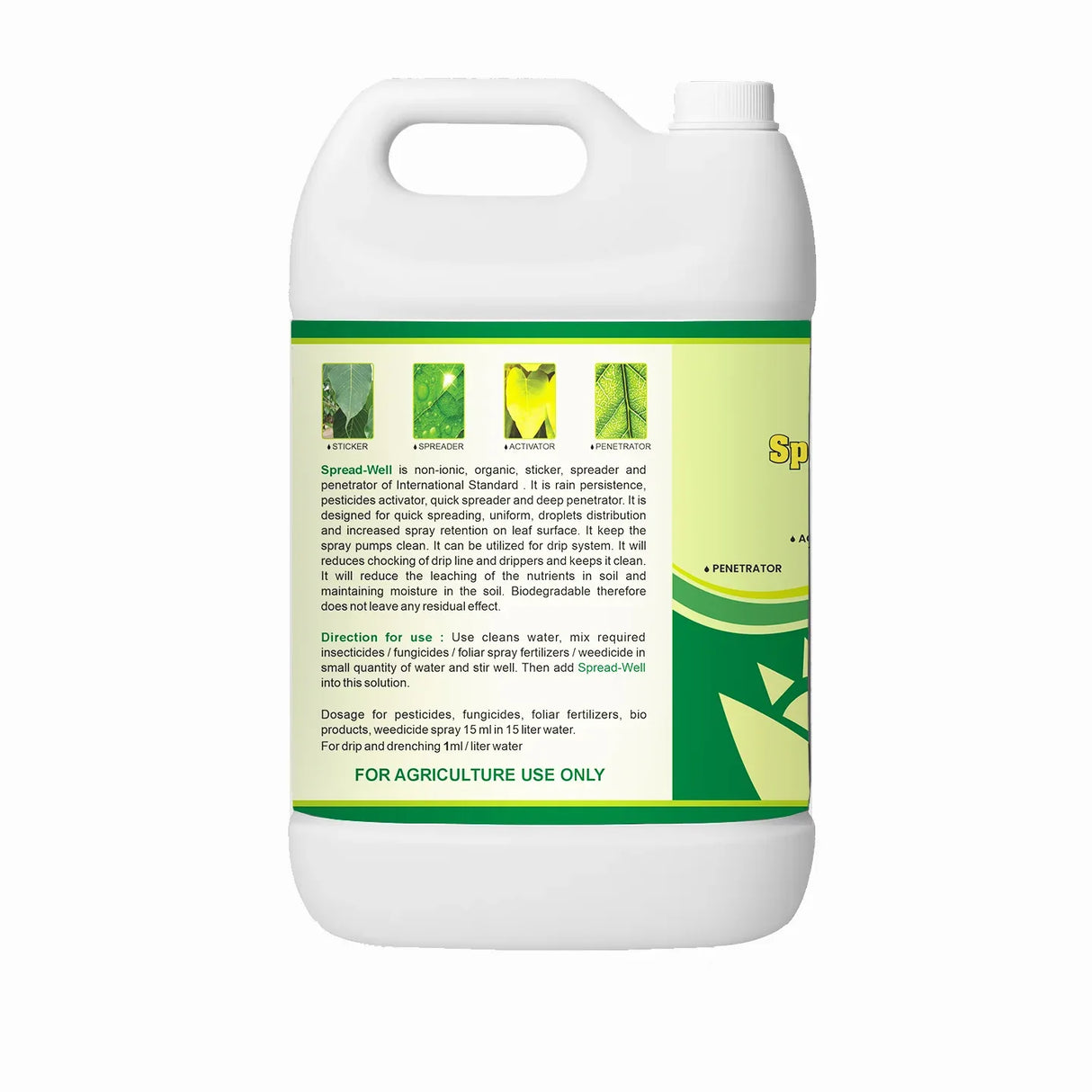 Spread-Well | Normal Spreader, Sticker, Activator for Plants, Non-Ionic Plant Input, Organic Spreader for Seeds and Fertilizers, 20 Liter - Utkarsh Agrochem Pvt ltd. 