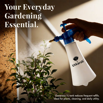 Pressure Spray Bottle for Plants (1 Liter) - White | Efficient Water Spray Bottle with Adjustable Nozzle, Ideal Garden Sprayer for Indoor and Outdoor Plant Care, Pack of 1