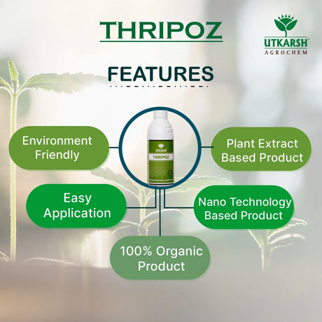 Thripoz | Natural Plants Extract Against Thrips | Natural Plant Protector for Sucking Pests- Aphids and White Fly - Utkarsh Agrochem Pvt ltd. 