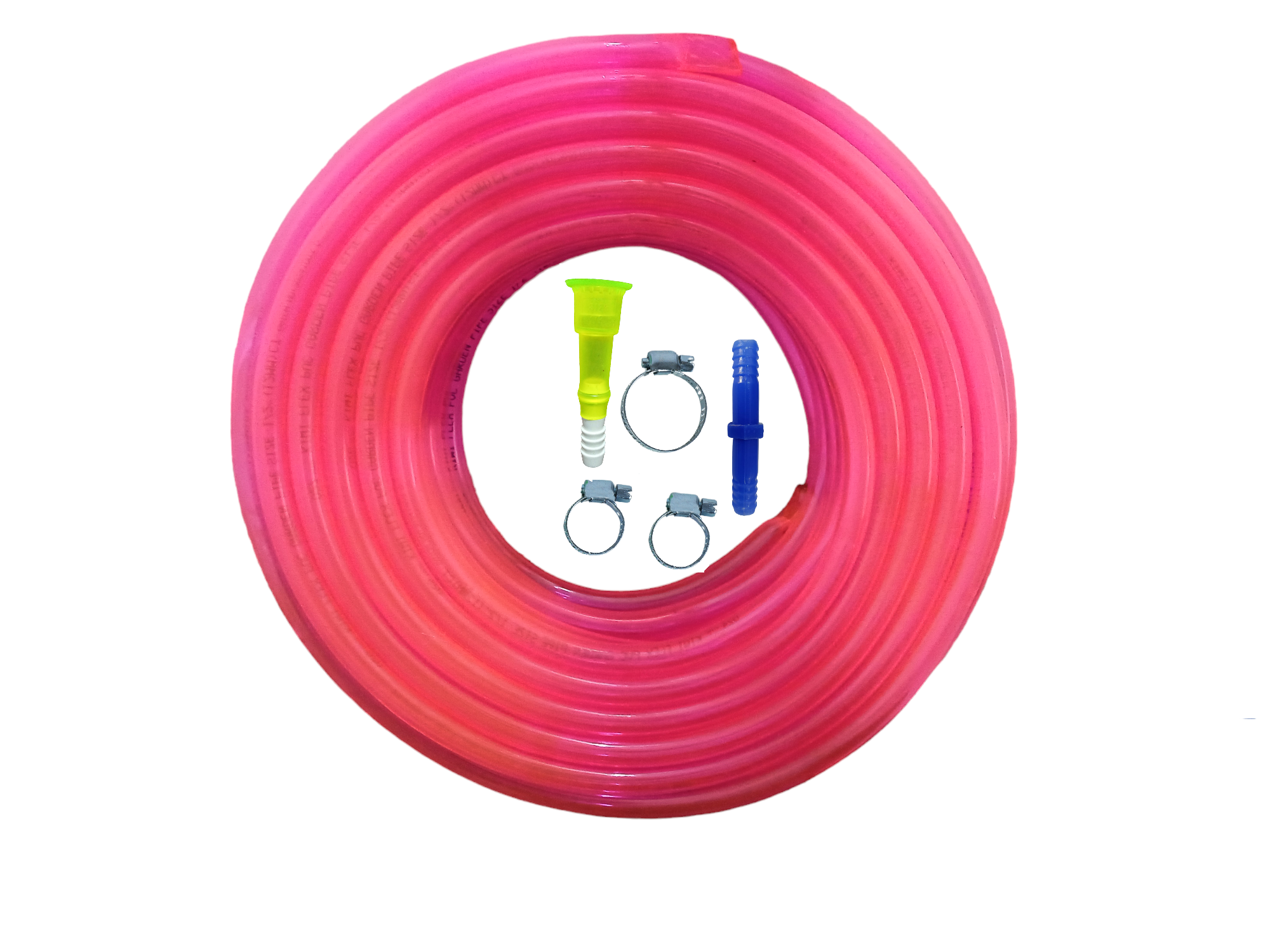 Utkarsh PVC Transparent Garden Water Hose Pipe (3"/4 Inch) + 1 Tap Adapter, 3 Clamps & Jointer for Garden, Car Wash, Floor Clean, Pet Bath, Easy to Connect Indoor/Outdoor Use (Multicolor)