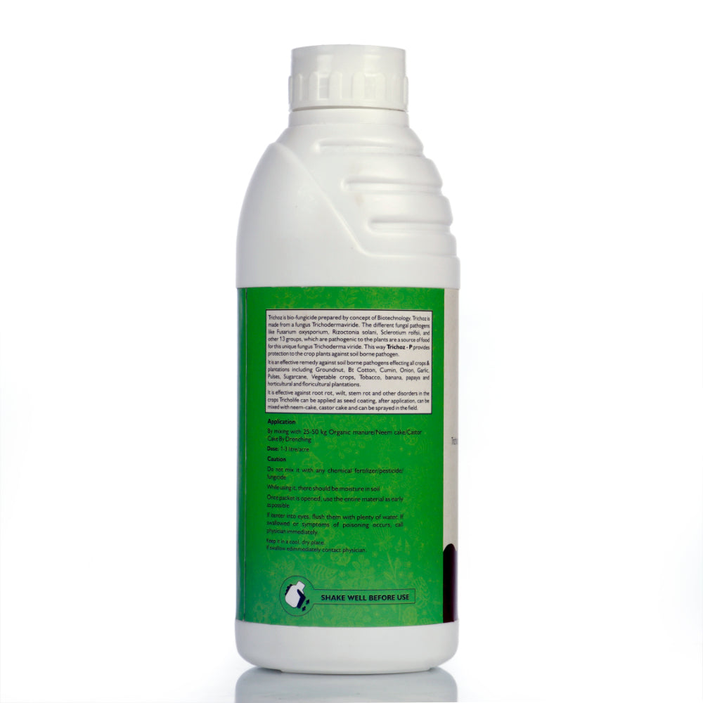 Trichoderma Viride Liquid, 1.5% W.P. 2 x 10^6 CFU/ml min. for Plants, Crops and Home Gardening - Trichoz-L, BioFungiocides