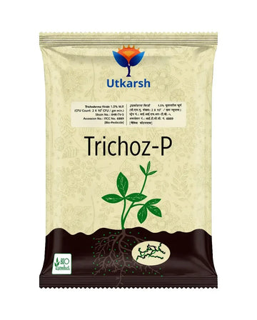 Trichoderma Viride 1.5% W.P.: 2 x 10^6 CFU/gm min. Bio Fungicide for Plants, Crops and Home Gardening - Trichoz-P - Utkarsh Agrochem Pvt ltd. 
