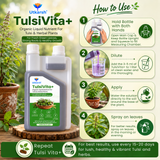 TulsiVita+ - Organic Liquid Potting Mixture for Tulsi Plants, 250 ml | Plant Growth Nutrients & Natural Fertilizer with Humic, Fulvic & Amino Acids & Seaweed for Healthy Growth & Flowering