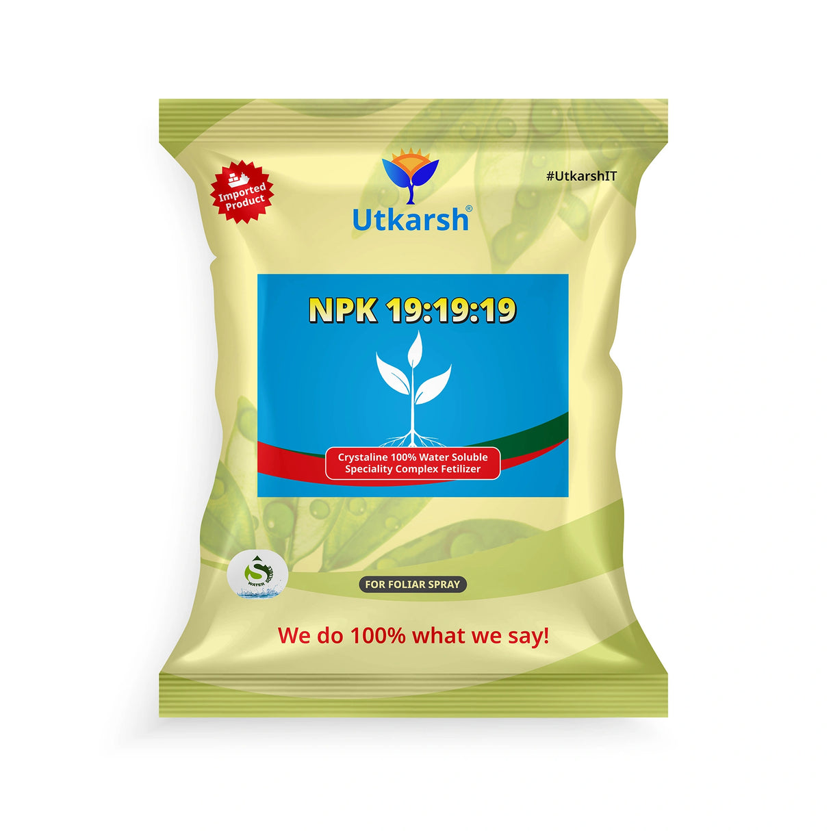 NPK 19 19 19 Fertilizer for Plants Growth | 100% Water Soluble | Complete Plant Food for Home Garden, Boosts Plant Health and Flowering