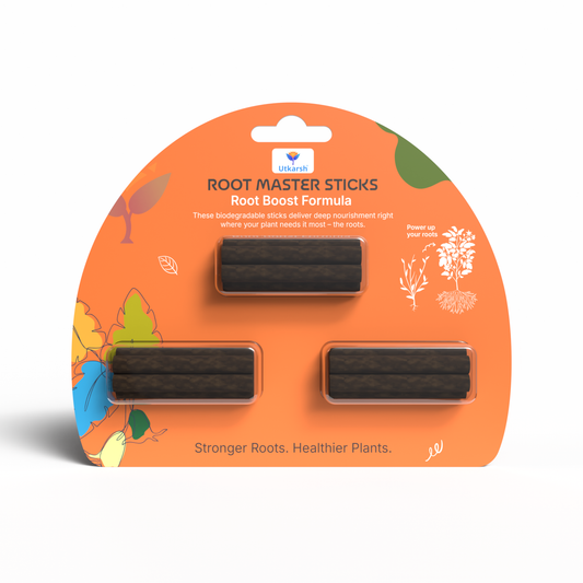 Plant Food Root Sticks for Healthy Roots - Pack of 15 Sticks | Natural & Organic Nutrition for All Indoor & Outdoor Home Garden Plants | Multi-Purpose Natural Plant Growth Booster
