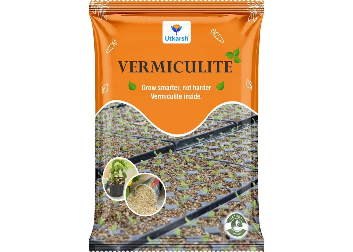 Vermiculite for Home Terrace Garden, Horticulture & Hydroponics 100% Natural, Organic Potting Soil Mix Additive & Nutrient Absorption | Size: 1 - 6 mm - Utkarsh Agrochem Pvt ltd. 
