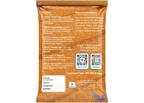 Vermiculite for Home Terrace Garden, Horticulture & Hydroponics 100% Natural, Organic Potting Soil Mix Additive & Nutrient Absorption | Size: 1 - 6 mm - Utkarsh Agrochem Pvt ltd. 