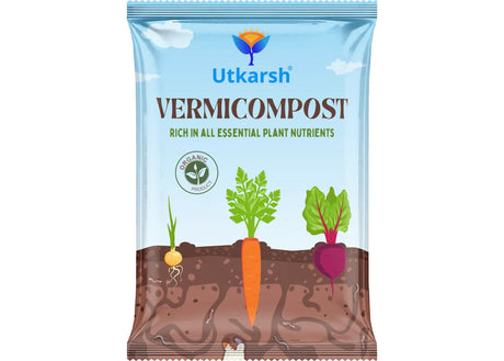 Vermicompost for Potted Plants, Organic Fertilizer for Home Garden, Crops, & Nursery, Khaad for Flowers, Vegetables & Lawn - Utkarsh Agrochem Pvt ltd. 