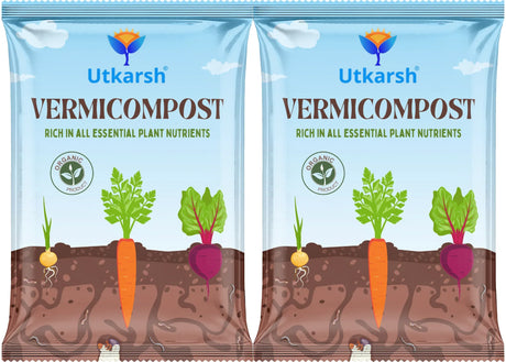 Vermicompost for Potted Plants, Organic Fertilizer for Home Garden, Crops, & Nursery, Khaad for Flowers, Vegetables & Lawn - Utkarsh Agrochem Pvt ltd. 