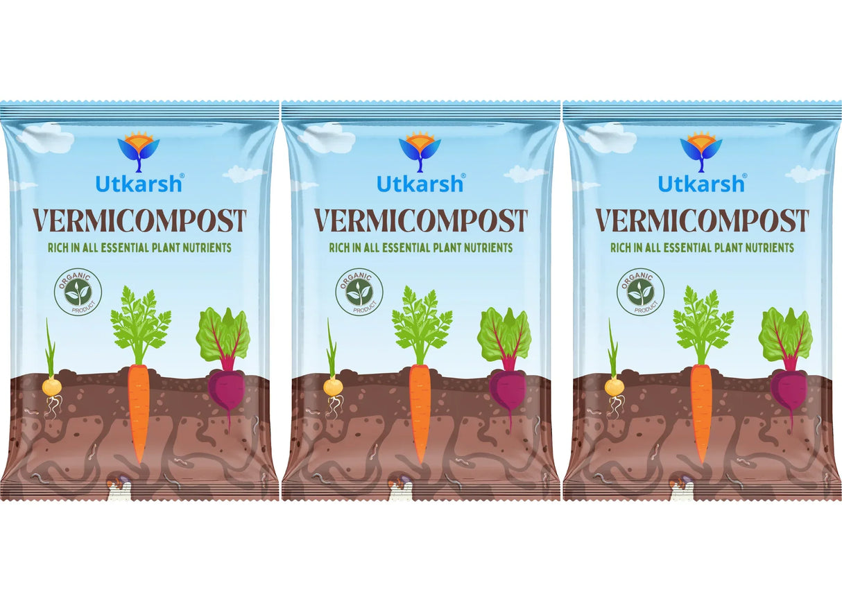 Vermicompost for Potted Plants, Organic Fertilizer for Home Garden, Crops, & Nursery, Khaad for Flowers, Vegetables & Lawn - Utkarsh Agrochem Pvt ltd. 