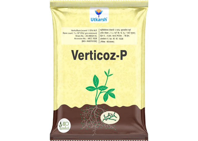 Verticillium Lecanii 1.15% W.P. 1 x 10 ^ 8 CFU/gm min. Bio Insecticides for Plants, Crops and Home Gardening - Verticoz-P - Utkarsh Agrochem Pvt ltd. 