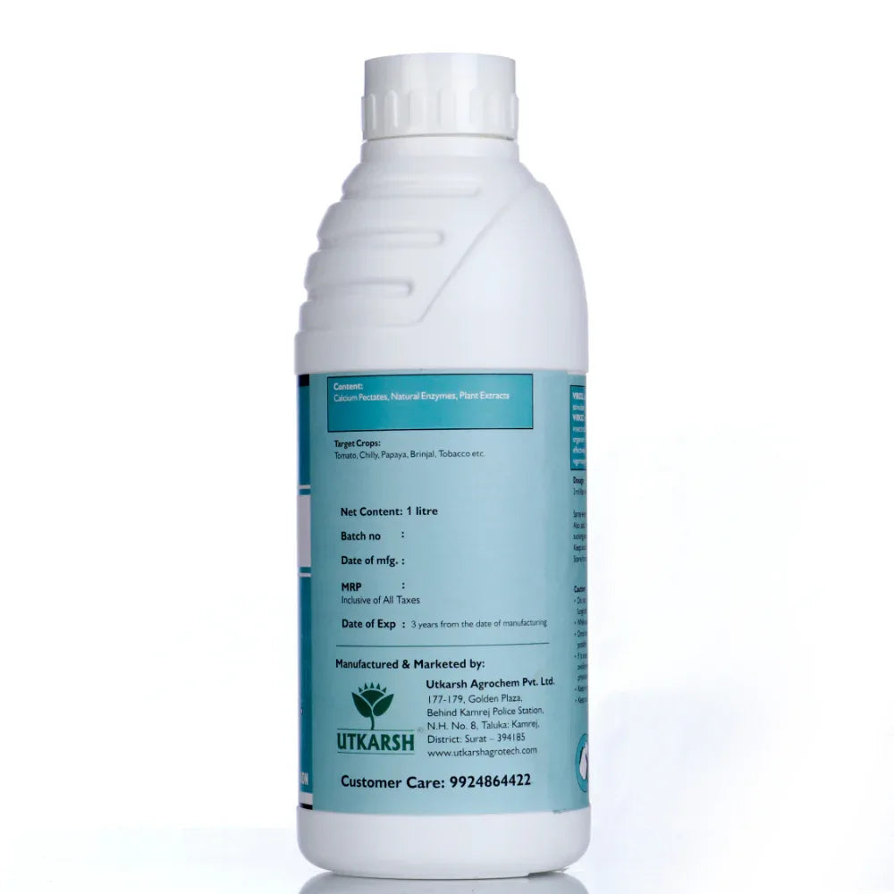 Viroz | Natural Plants Extract | Viricide - Controls Yellow Mosaic & Leaf Curl Virus Sucking Pests- Aphids and White Fly - Utkarsh Agrochem Pvt ltd. 