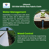 120 GSM Geo Textile White Cloth / Geotextile Non-Woven Fabric Cloth for Sub-Surface Drain / Terrace Garden - Utkarsh Agrochem Pvt ltd. 