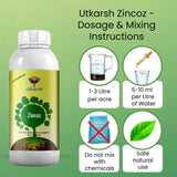 Zinc Solubilizing Microbes, Liquid Bio Fertilizer for Plants Growth, Increases Leaf Size & Promotes Healthy Green Foliage of Plants & Internode Length | Zincoz - 20 Litre - Utkarsh Agrochem Pvt ltd. 