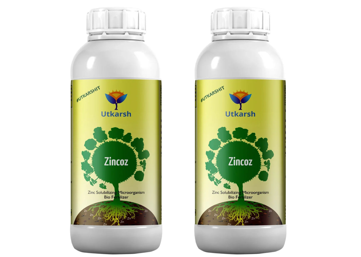 Zinc Solubilizing Microbes, Liquid Bio Fertilizer for Plants Growth, Increases Leaf Size & Promotes Healthy Green Foliage of Plants & Internode Length | Zincoz - Utkarsh Agrochem Pvt ltd. 