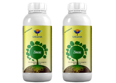 Zinc Solubilizing Microbes, Liquid Bio Fertilizer for Plants Growth, Increases Leaf Size & Promotes Healthy Green Foliage of Plants & Internode Length | Zincoz - Utkarsh Agrochem Pvt ltd. 
