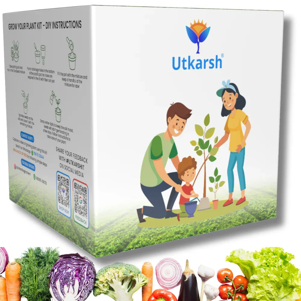 Seasonal Vegetable DIY Kit for Gifting | Best Return Gift For Kids Birthday Party | Eco-Friendly, Easy-to-Grow Kit for Home & Kitchen Gardening - Utkarsh Agrochem Pvt ltd. 