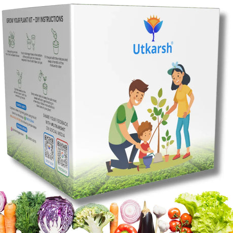 Seasonal Vegetable DIY Kit for Gifting | Best Return Gift For Kids Birthday Party | Eco-Friendly, Easy-to-Grow Kit for Home & Kitchen Gardening - Utkarsh Agrochem Pvt ltd. 