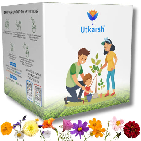 Seasonal Flower DIY Kit for Gifting | Best Return Gift For Kids Birthday Party | Eco-Friendly, Easy-to-Grow Kit for Home & Kitchen Gardening - Utkarsh Agrochem Pvt ltd. 