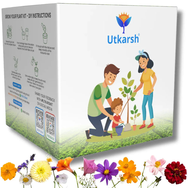 Seasonal Flower DIY Kit for Gifting | Best Return Gift For Kids Birthday Party | Eco-Friendly, Easy-to-Grow Kit for Home & Kitchen Gardening - Utkarsh Agrochem Pvt ltd. 