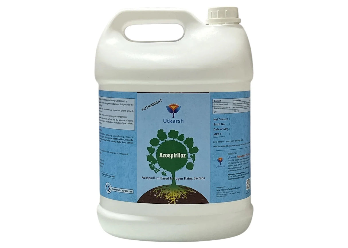 Azospirillum - Nitrogen Fixing Microbes, Liquid Bio Fertilizer for Plants Growth, Healthy Roots, Protect Plants from Biotic & Abiotic Stresses | Azospiriloz - Utkarsh Agrochem Pvt ltd. 