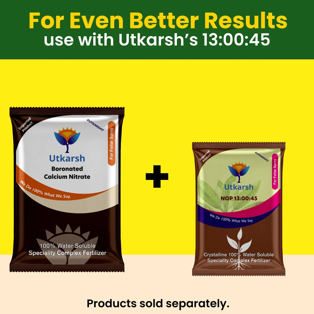 Boronated CAN - Boronated Calcium Nitrate for Plants, 100% Water Soluble Fertilizer, Boosts Healthy Flower and Fruit Growth & Yield in Plants - 25 Kg Bag - Utkarsh Agrochem Pvt ltd. 