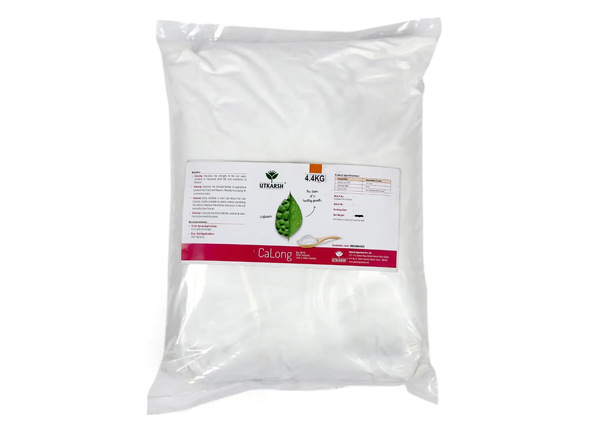 Calcium - 9% EDTA Chelated Micronutrient, 100% Water Soluble Fertilizers for Plants, Enhances Shelf Life of Fruits, Corrects & Prevents Calcium Deficiency | CaLong - Utkarsh Agrochem Pvt ltd. 
