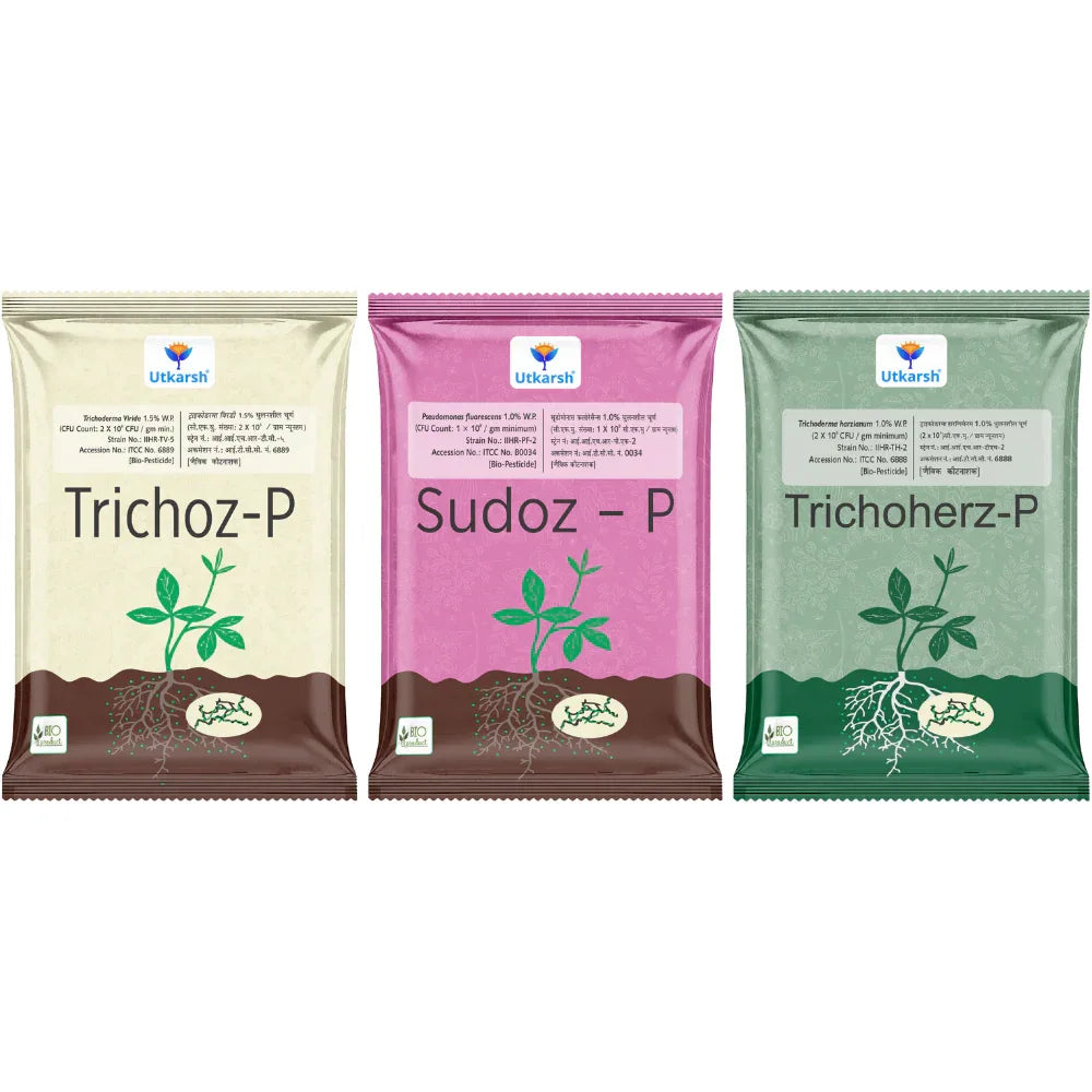 Fungus Control Combo - Trichoz-P + Trichoherz-P + Sudoz-P - Utkarsh Agrochem Pvt ltd. 
