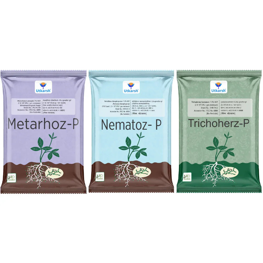 Nematode Control Combo - Nematoz-P + Metarhoz-P + Trichoherz-P - Utkarsh Agrochem Pvt ltd. 