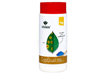 Utkarsh CopQual (Copper - Cu 12% EDTA Chelated, 100 % Water Soluble Foliar Spray Fertilizer) Corrects & Prevents Copper Deficiency of Plants & Home Garden