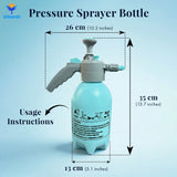 Premium Pressure Sprayer 2 Litre (Aqua Blue) | Pressure Spray Bottle for Plants | Gardening Water Pump Sprayer | Plant Spray Bottle for Garden | Spray Bottles for Gardening, Pack of 1