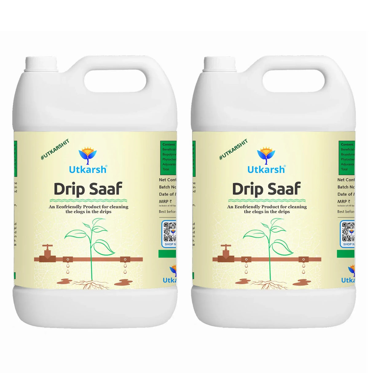 Drip Saaf (Eco-Friendly Product for Cleaning Drip System | Biodegrades Organic Stuffs in the Drips) - 20 Liter - Utkarsh Agrochem Pvt ltd. 