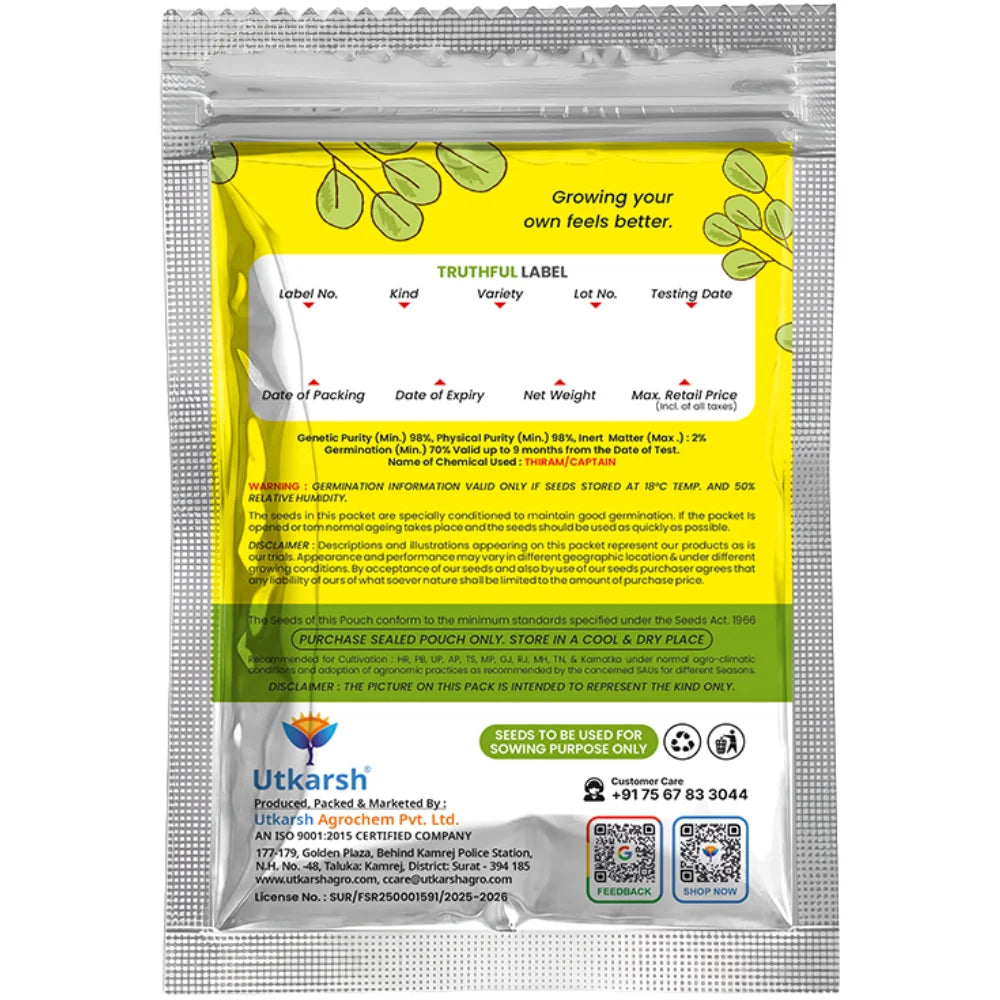 Drumstick Moringa (Sahjan ki Phalli/Saragavo) Vegetable Seeds, Green