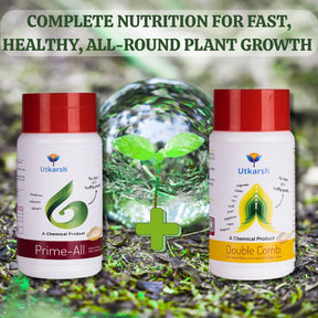 ALL NUTRIENT COMBO - Complete Nutrition for Fast, Healthy, All-Round Plant Growth - Prime All (NPK 10-10-10) + Double Combi (250gm Each) - Utkarsh Agrochem Pvt ltd. 