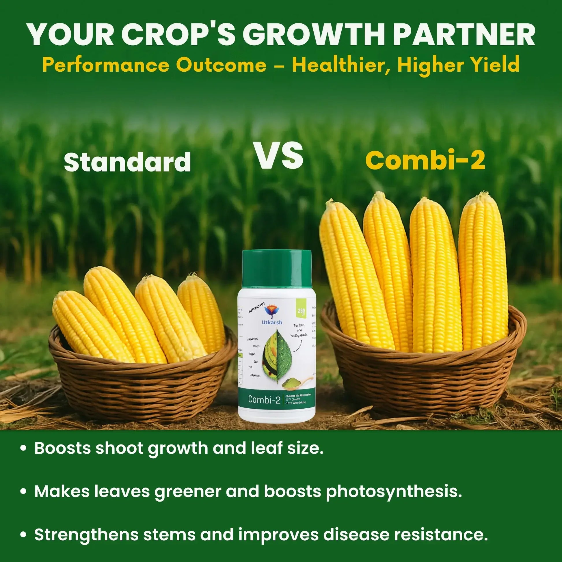 Combi - 2 (EDTA Chelated Fertilizers, Mix Micronutrient) Prevents Mix Crop Deficiencies, Keeps Plants/Home Garden Healthy, Improves Crop Yield & Quality - Utkarsh Agrochem Pvt ltd. 
