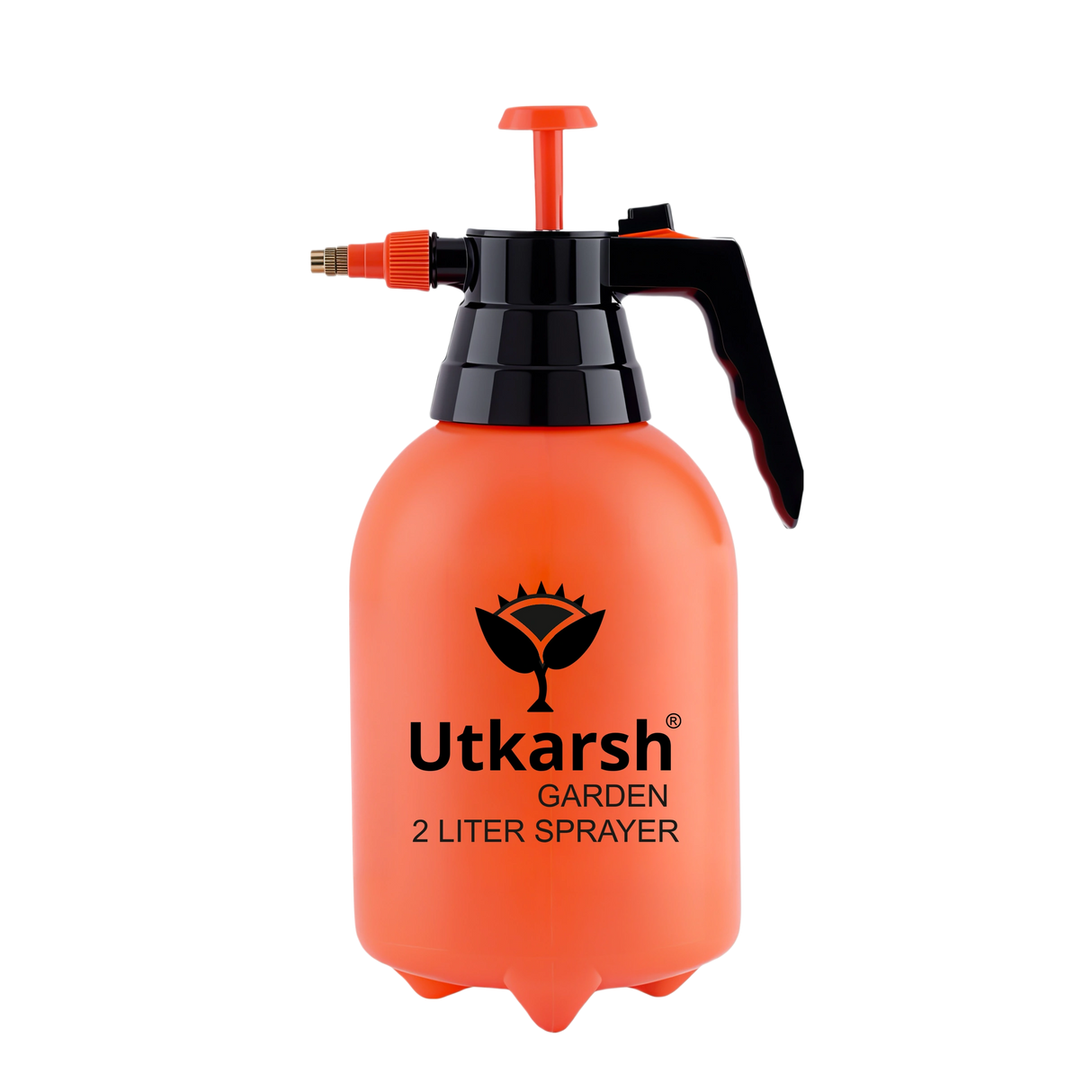 Spray Pump for Plants 2 L - Orange | Garden Sprayer with Adjustable Brass Nozzle | Plastic Water Spray Bottle for Gardening, Car & Bike Wash | Leak-Proof, Easy-Fill Water Sprayer, Pack of 1