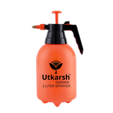 Spray Pump for Plants 2 L - Orange | Garden Sprayer with Adjustable Brass Nozzle | Plastic Water Spray Bottle for Gardening, Car & Bike Wash | Leak-Proof, Easy-Fill Water Sprayer, Pack of 1