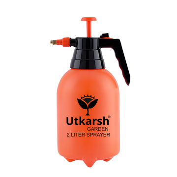 Spray Pump for Plants 2 L - Orange | Garden Sprayer with Adjustable Brass Nozzle | Plastic Water Spray Bottle for Gardening, Car & Bike Wash | Leak-Proof, Easy-Fill Water Sprayer, Pack of 1