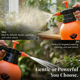 Spray Pump for Plants 2 L - Orange | Garden Sprayer with Adjustable Brass Nozzle | Plastic Water Spray Bottle for Gardening, Car & Bike Wash | Leak-Proof, Easy-Fill Water Sprayer, Pack of 1