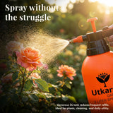 Spray Pump for Plants 2 L - Orange | Garden Sprayer with Adjustable Brass Nozzle | Plastic Water Spray Bottle for Gardening, Car & Bike Wash | Leak-Proof, Easy-Fill Water Sprayer, Pack of 1