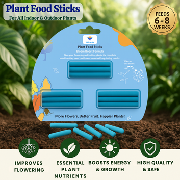 Plant Food Bloom Sticks for Flowers - Pack of 15 Sticks | Natural & Organic Nutrition for Indoor & Outdoor Home Garden Flowering Plants | Multi-Purpose Natural Plant Growth Booster