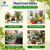 Plant Food Sticks Combo - Root, Foliage & Bloom- Pack of 15 Sticks (5 each) | Natural & Organic Nutrition for All Indoor & Outdoor Home Garden Plants | Multi-Purpose Plant Growth Booster - Utkarsh Agrochem Pvt ltd. 