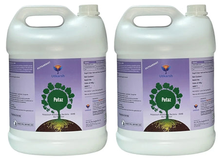 Potassium Solubilizing Bacteria - KSB, Liquid Bio Fertilizer for Plants Growth, Enhances Water Retention and Size, Colour, Quality & Yield of Fruits, Crops | Potaz - 20 Litre - Utkarsh Agrochem Pvt ltd. 