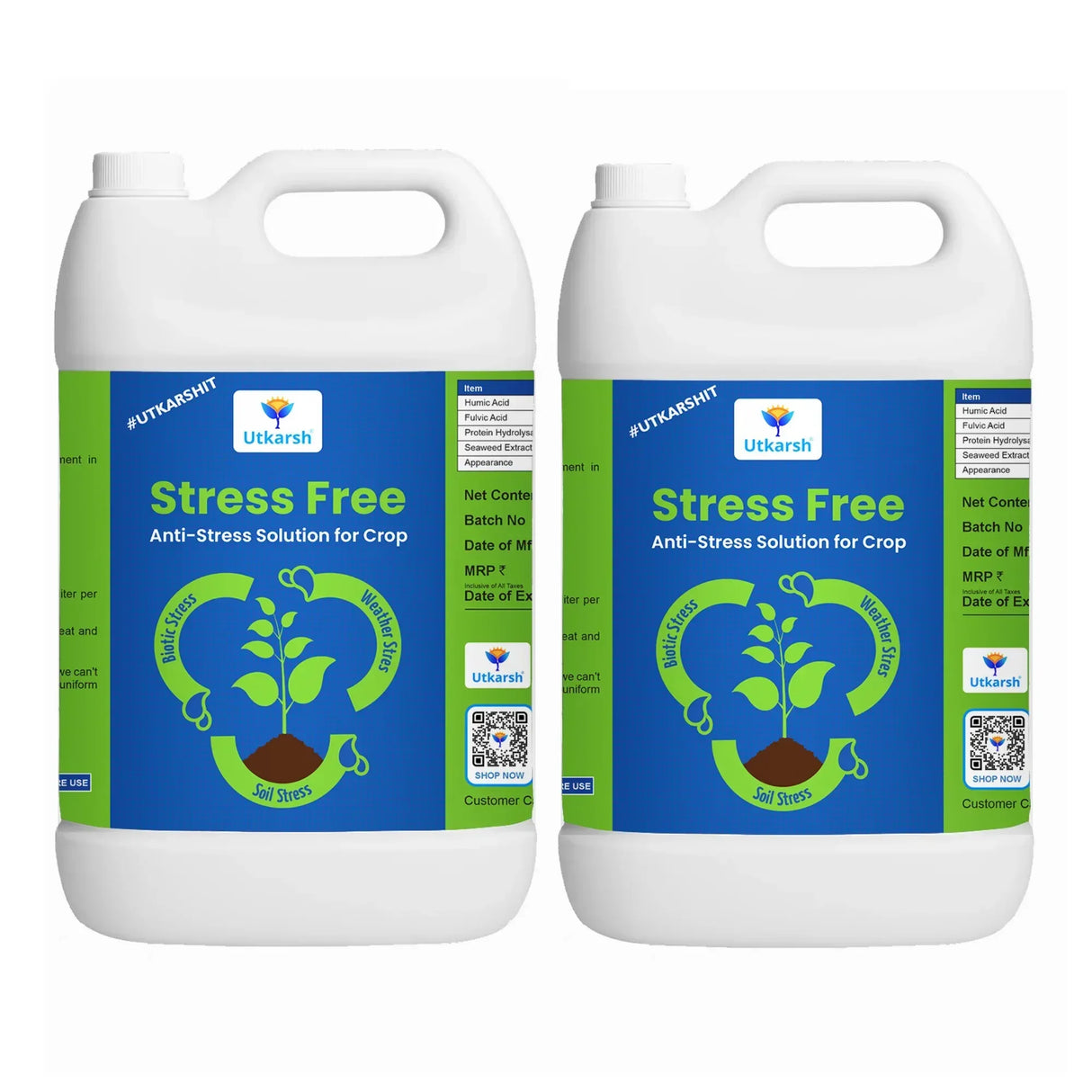 Stress Free (Anti-stress Solution for Crops) Biostimulant - 20 Litre - Utkarsh Agrochem Pvt ltd. 