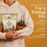 Organic Succulent & Cactus Potting Mix | 100% Natural Soil Blend with Trichoderma, Perlite & Neem Cake | Promotes Strong Roots & Excellent Drainage for Succulents, Cacti & Indoor Plants